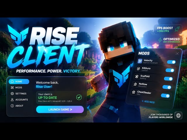 Rise Client - The Best Free Minecraft Hacked Client for Java in 2026! (1.8.9 - 1.21.11+) 🎯