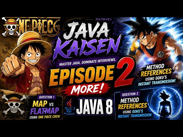 Java 8 map() vs flatMap() & Method References Explained with Anime | Java Kaisen EP 2 Interview Q/A.