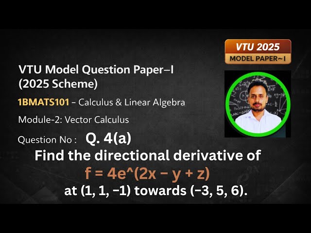 Vector calculus engineering mathematics | Directional derivative