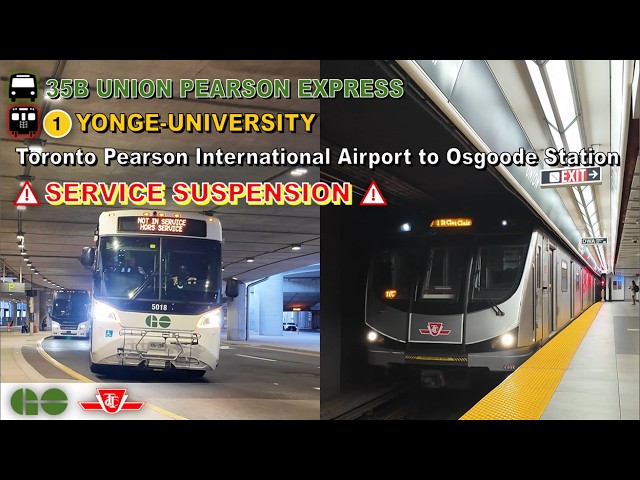TTC & GO Transit POV Ride: Toronto Pearson Airport to Osgoode Station Via Union Station