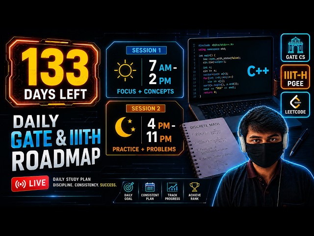 7 AM to 11 PM Live Grind Session 2 | 133 Days to Top 7 IITs & IIITH PGEE
