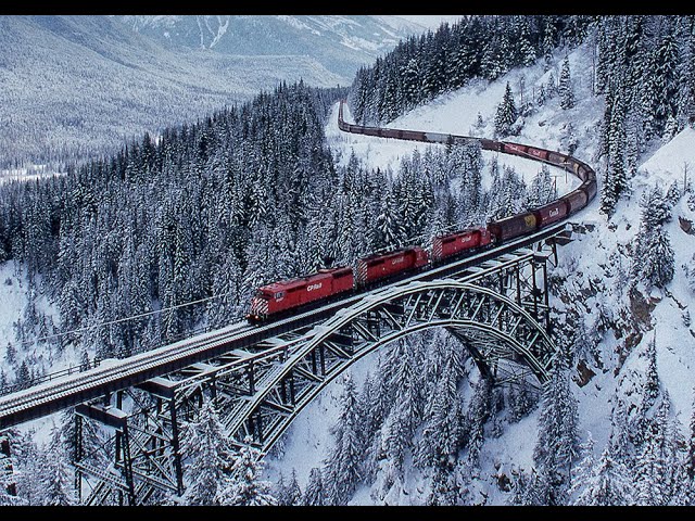 CP Rail Revelstoke Division  Winter Travel 1989