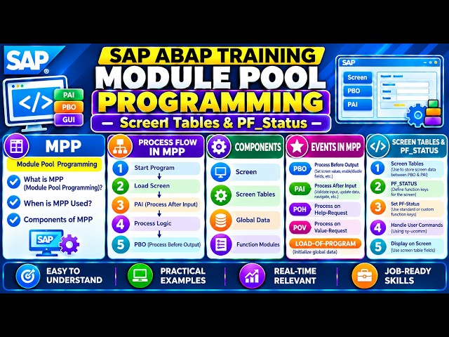 Session 30:   SAP ABAP Module Pool Programming – PF_STATUS & Screen_Tables