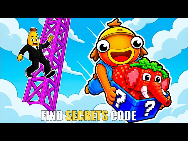 CLIMB AND DROP A LUCKY BLOCK BRAINROT MAP FORTNITE CREATIVE - FIND SECRETS CODE