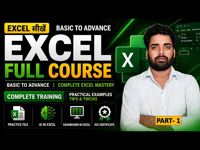MS Excel Part-1 | Excel Tutorial for Beginners | MS Excel Full Course | Learn Excel