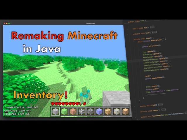 Remaking Minecraft In Java! | Items, Inventory, Shader, Explosions And A New Mob! | Devlog 15