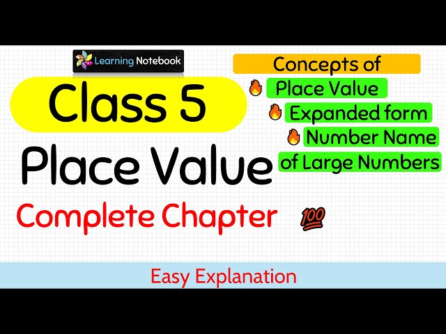 Class 5 Maths Chapter 1 Place Value | class 5 maths large numbers