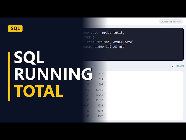 Running Total in SQL (Window Functions): Cumulative Sales by Date