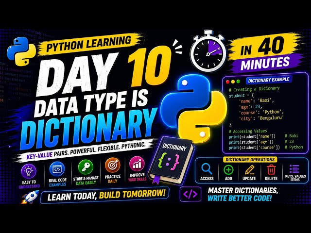 Beginner Python language day 30 series day 10 Dictionary #pythonprogramming #viral #coding 