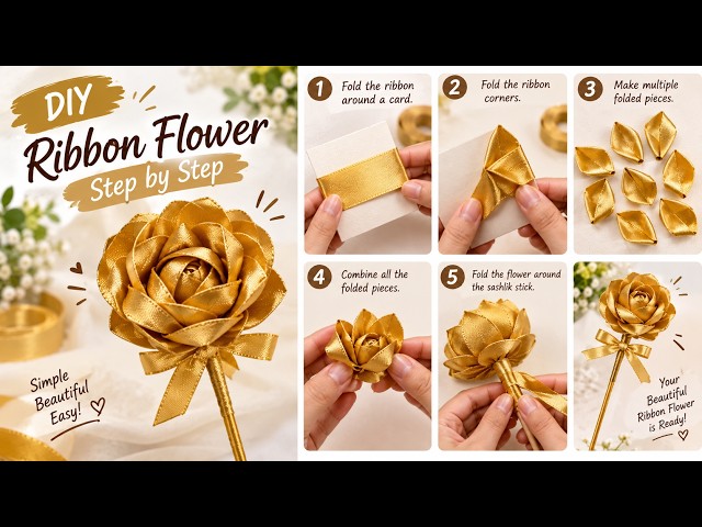 diy ribbon flower_#KiravelleKrafts #DIYRibbonFlower #fyp #viral #trending #CraftTutorial #DIYIdeas