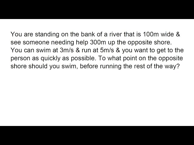 Optimization Question - Run & Swim