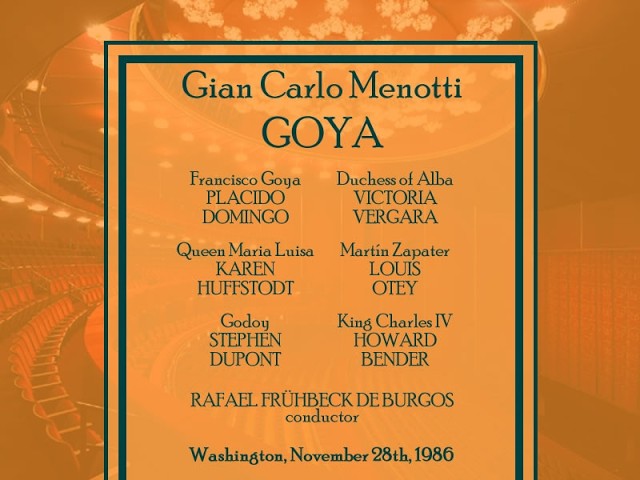 Menotti: GOYA, Washington 28.11.1986