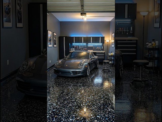 This DIRTY Garage Turned Into a Luxury Showroom Floor 🤯 (Watch the Flakes!)  #epoxyfloor