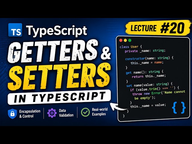 #20 TypeScript Getters & Setters | Accessors Explained with Examples  #typescript  #javascript
