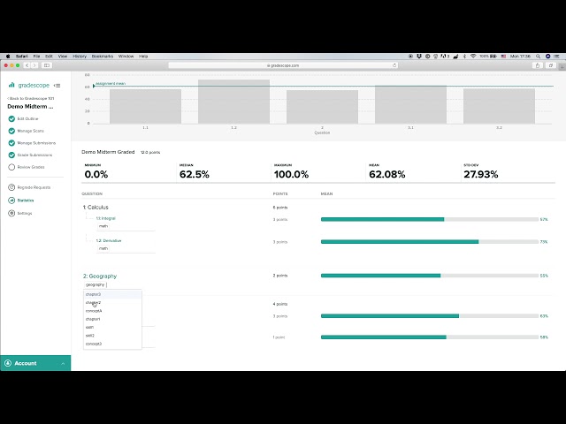 Viewing Assignment Statistics