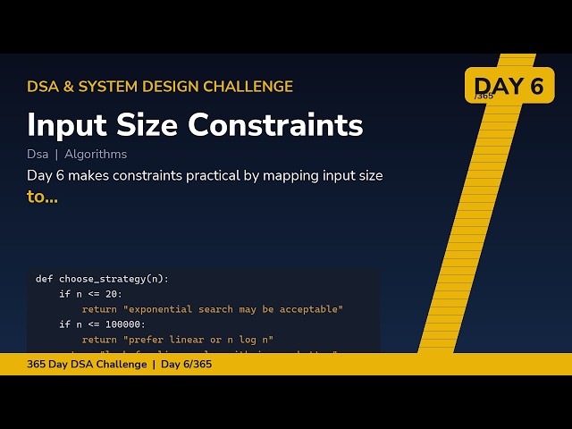 Input Size Constraints - Day 6/365 DSA & System Design Challenge