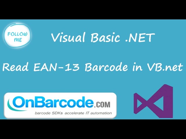 How to scan, read EAN-13 barcodes using OnBarcode VB.NET EAN-13 Barcode Reader library