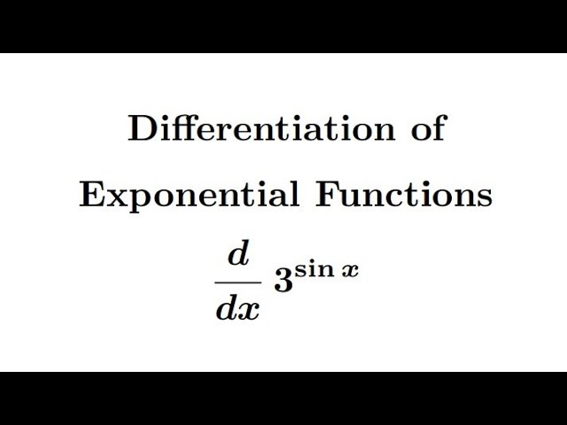 Differentiation of Exponential Functions || Derivative of 3^(sinx) #mathmatiqs #calculus #maths 