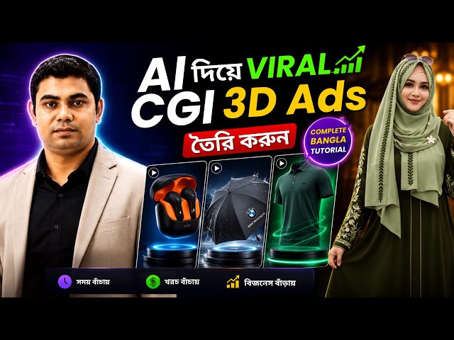 AI দিয়ে Viral CGI 3D Ads তৈরি করুন | Complete Bangla Tutorial