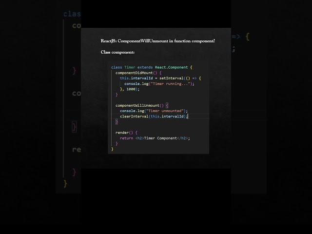 component will unmount -react #react #coding #interview #trending  #howto #shorts #viral #simple #js