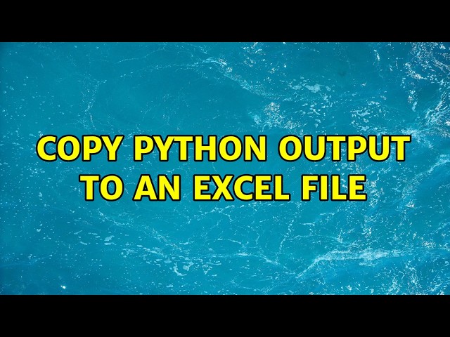 Copy python output to an excel file