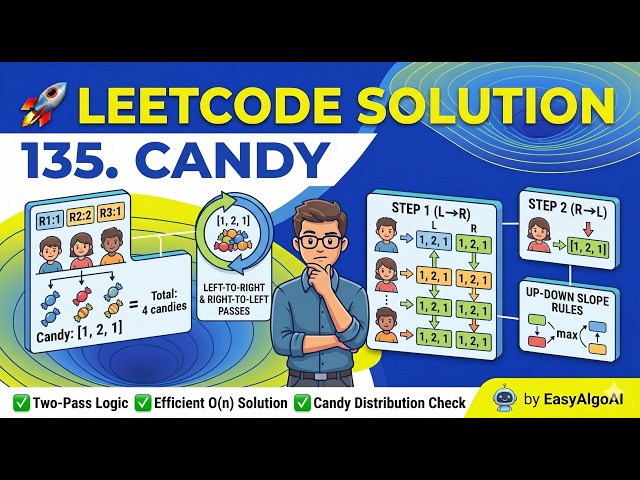 LeetCode 135 - Candy | Greedy Algorithm Explained | EasyAlgoAI