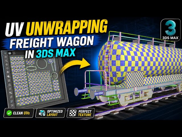 How to UV Unwrap Freight Wagon in 3ds | For Beginners 
