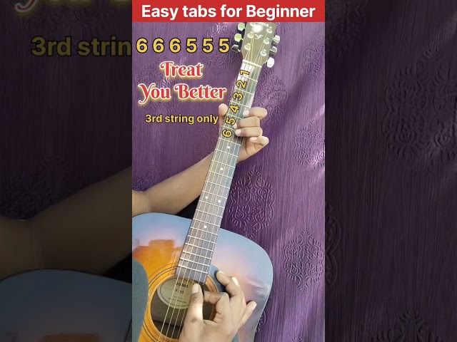 Treat You Better - Easy Single String Guitar Tab | Beginners Tutorial