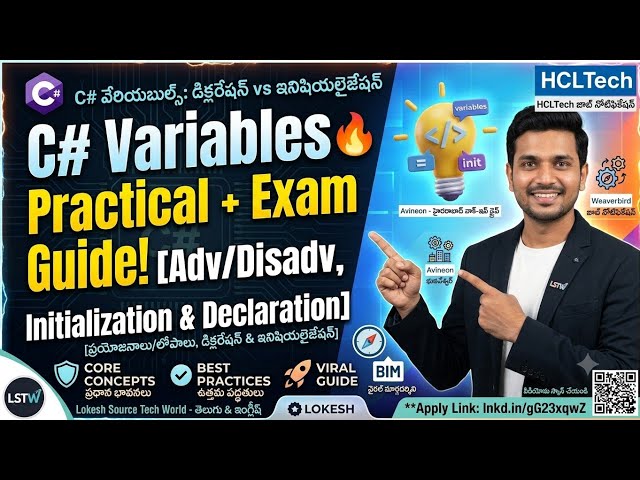 🚀 Master C# Variables & Data Types in Telugu