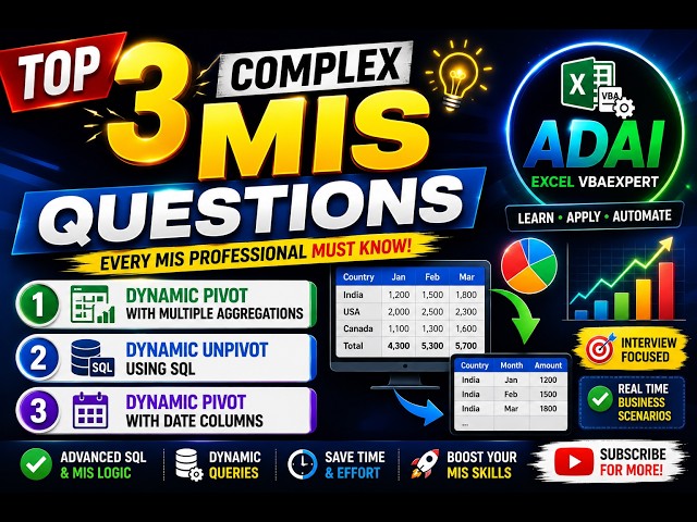 Top 3 Complex MIS Interview Questions | Advanced Excel & SQL Tricks Every MIS Professional Must Know