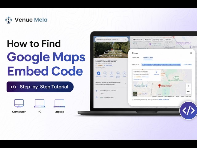 How to find the embeded code for a particular google map location on Computer