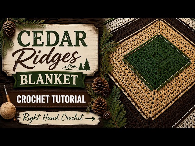“Cedar Ridges Blanket” Crochet Tutorial (Right Hand)