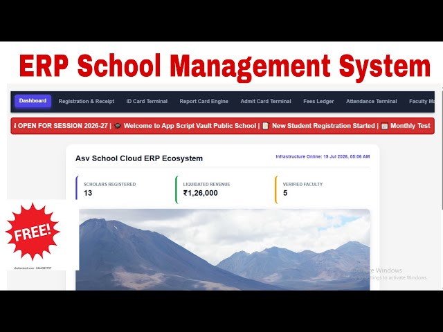 how make a school dashboard managemanat system google sheet web app script use free source code