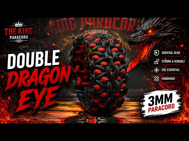 Double Dragon Eye Bracelet Tutorial Stunning Black & Red Paracord Design #paracordbracelet #tutorial