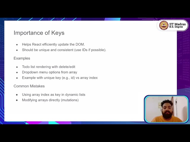 50 Rendering Lists & Keys in React