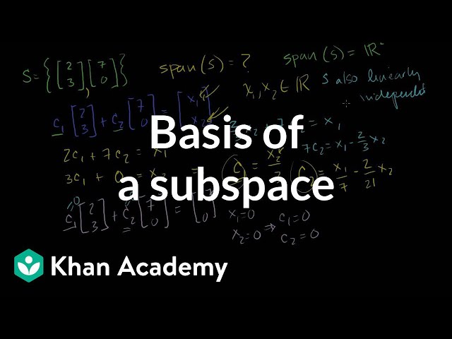 Basis of a subspace | Vectors and spaces | Linear Algebra | Khan Academy