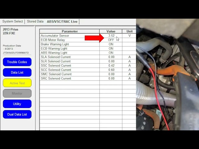 Prius Techstream Shows ABS Code C1391 – Internal Brake Booster Leak
