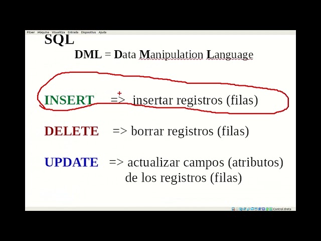 Comandos:  INSERT ,  DELETE , UPDATE (Curso de SQL)