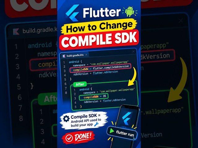 How to Change Flutter Compile SDK | compileSdk in Flutter