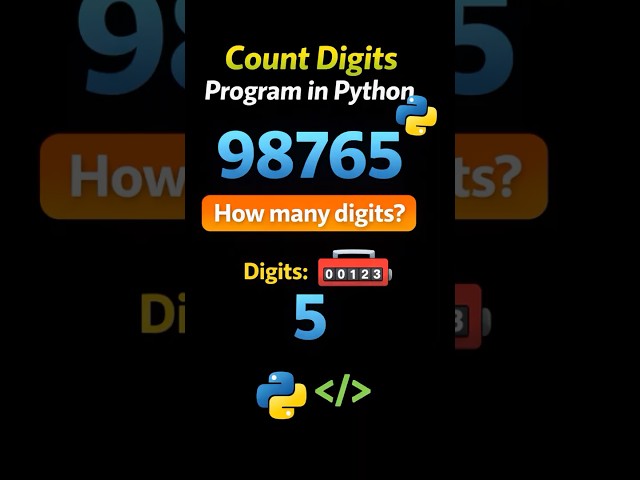 Count Digits in a Number Using Python 🔢 | While Loop Example #coding #python#shortvideo