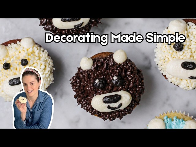 Teddy Bear Cupcake Decorating with Buttercream (No Fondant!)