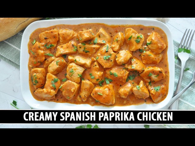 Pollo cremoso con pimentón español | Posiblemente el MEJOR pollo cremoso