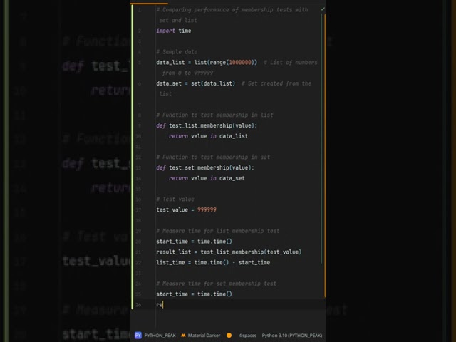 Why should you prefer set for membership tests? Why Use Set for Membership Tests in Python?