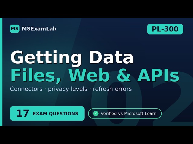 PL-300 Ep 2 Getting Data | 17 Exam Questions Verified vs Microsoft Learn, 1 Wrong Bank Answer Fixed