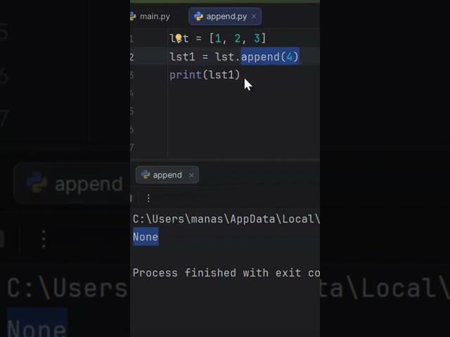 Common Python List Mistake | append() vs print() @AdvancedCodingLab