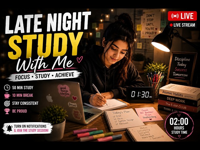 🔥 STUDY WITH ME | 3 Hours Productive Study Session | No Talking