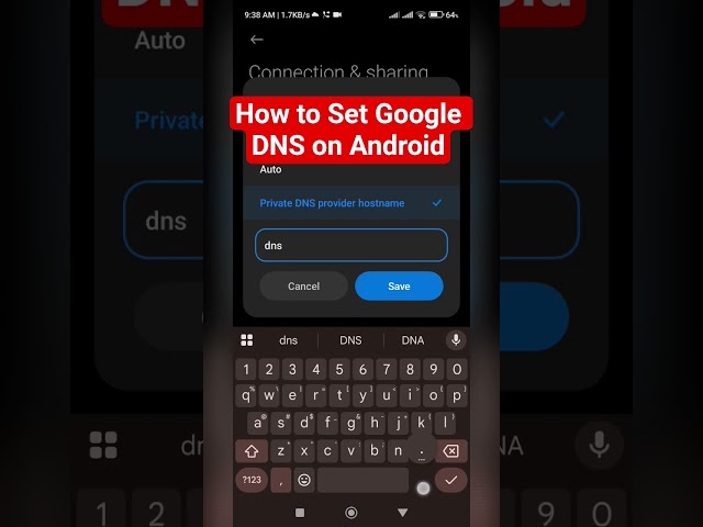 How to Set Google DNS on Android #tipsandroid #tipsandtutorials #androidtutorials #shorts