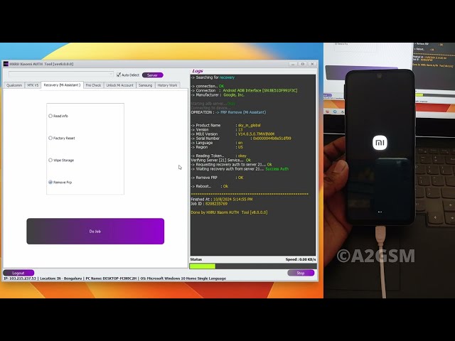 All Xiaomi FRP Bypass Mi Assistant Mode Qualcomm/MTK 0.1 Credit only | HXRU Xiaomi Auth Tool | A2GSM
