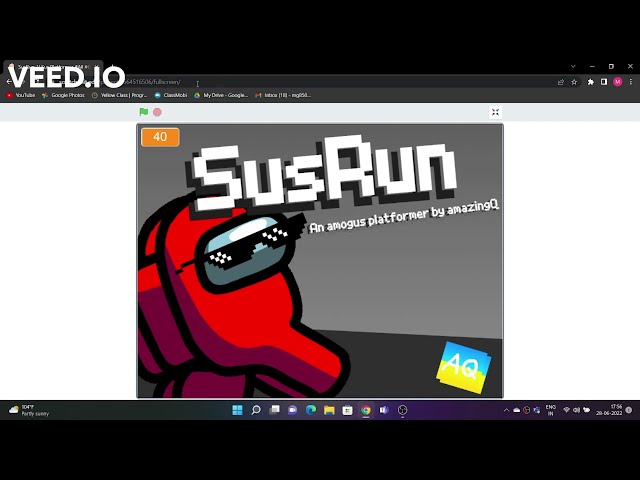 SusRun Game in Scratch. Code with Manan.