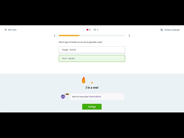 Solo learn - Generative AI course - Mini quiz - 15